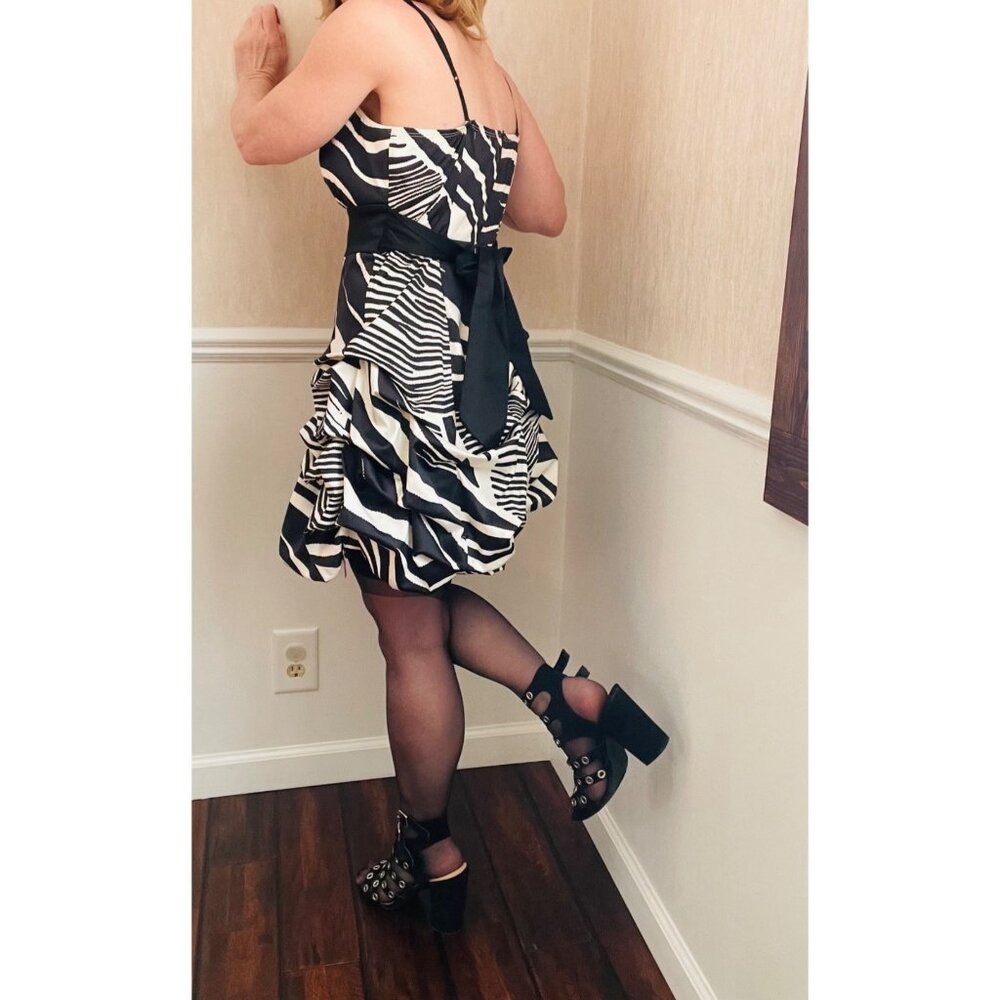 Zebra Print Strapless Party Dress By Ruby Rox Size 11 - Picture 4 of 11